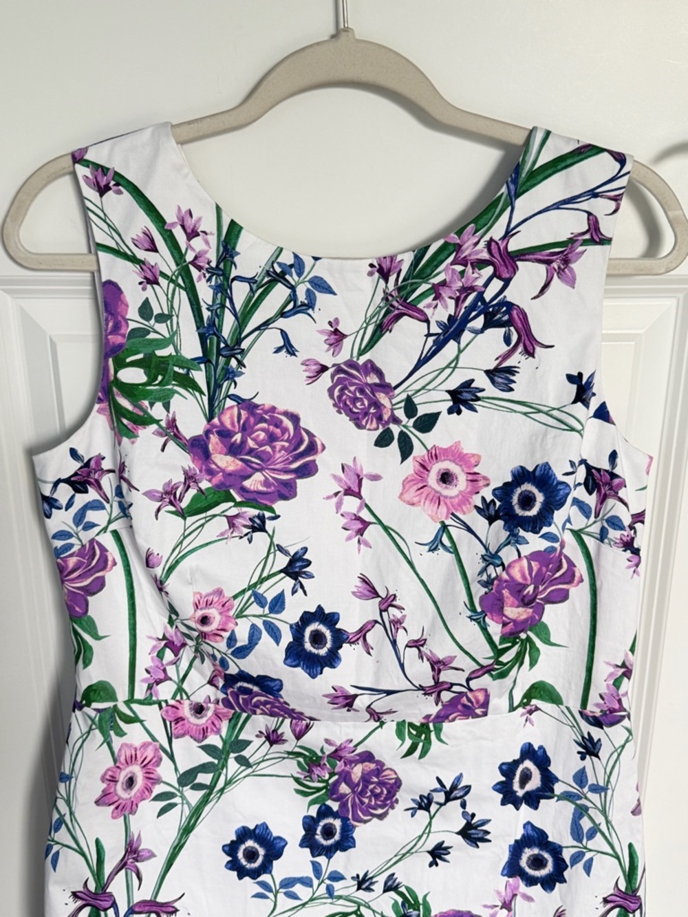 New! Talbots White Sateen Botanical Gardens Sheath Dress Size 8 54929 - Picture 5 of 13
